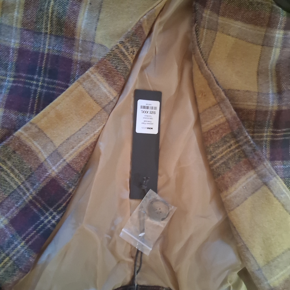Zara Mustard and Brown Check Trench Coat - Picture 2 of 3